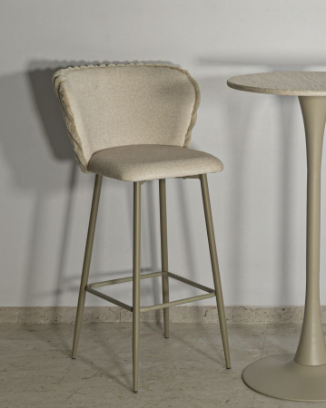 Scaun de bar Alaska -b- crem set de 2 buc 55x58x106 cm (inaltime sezut 77 cm) [8]