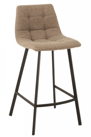 SALE % - Scaun de bar Babette, Metal/Textil, Bej/Negru, 47x43x95 cm