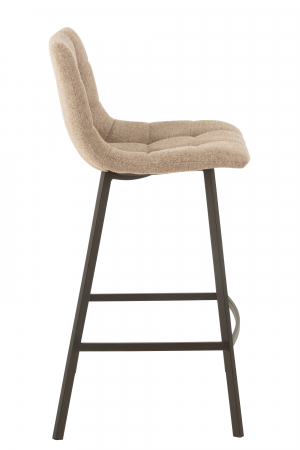 Scaun de bar Babette, Metal/Textil, Bej/Negru, 47x43x95 cm [2]