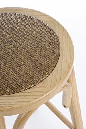 Scaun de bar CIRCLE, lemn, maro, 40x73cm [3]