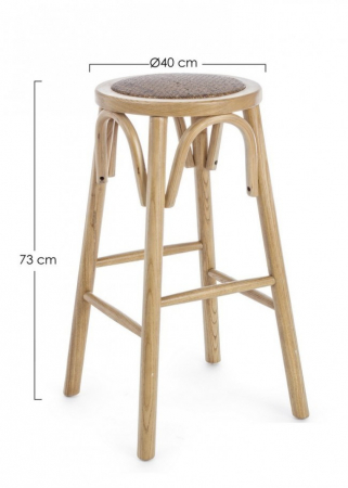 Scaun de bar CIRCLE, lemn, maro, 40x73cm [1]