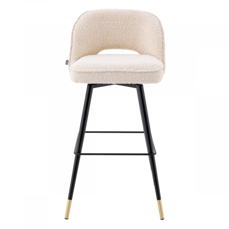 Scaun de bar, Cliff bouclé crem set de 2 [2]