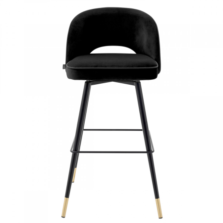Scaun de bar, Cliff roche set de 2 catifea neagra [2]