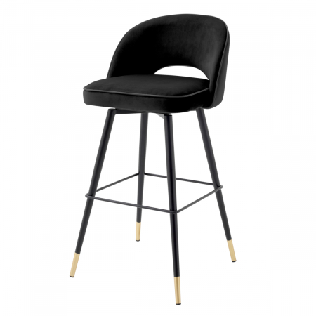 Scaun de bar, Cliff roche set de 2 catifea neagra [1]