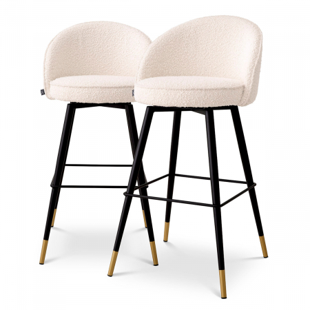 DINING - Scaun de bar, Cooper bouclé crem set de 2