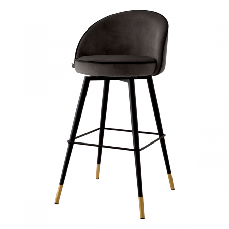 Scaun de bar, Cooper roche set de 2 catifea gri inchis [1]