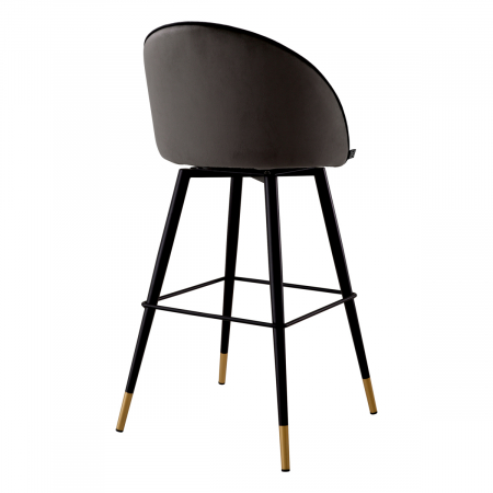 Scaun de bar, Cooper roche set de 2 catifea gri inchis [3]