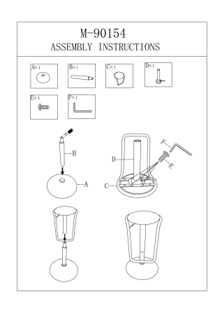 Scaun de bar Destiny alb, ø 41x61-83 cm [8]