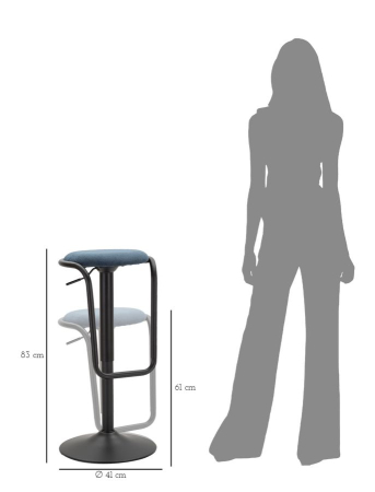 Scaun de bar Destiny bleumarin cm ø 41x61-83 [7]