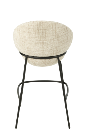 Scaun de bar din metal bej/negru [3]