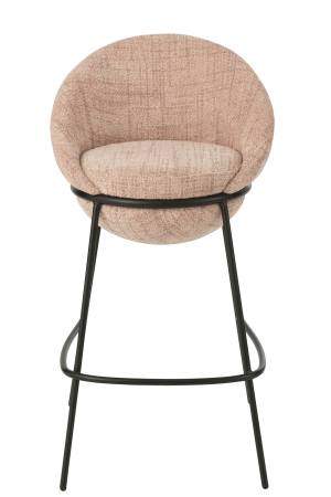 Scaun de bar din metal, roz deschis/negru [1]