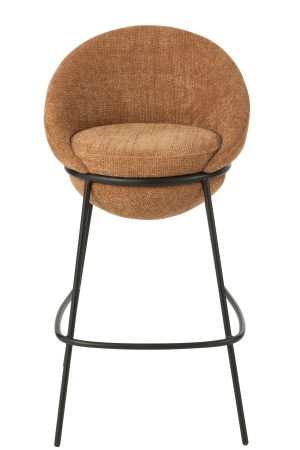 Scaun de bar din metal, teracota/negru [1]