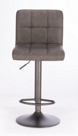 Scaun de bar Greyson Vintage, Imitatie de piele, Gri inchis, 42x51x113 cm [2]