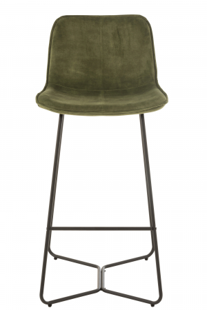 Scaun de bar Laurent, Textil/Metal, Verde/Gri, 56.8x48x103.2 cm [3]