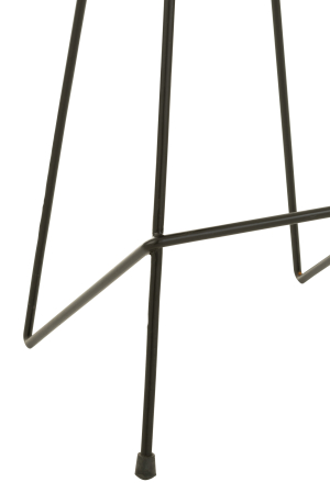 Scaun de bar, Lemn de Teak/Metal, Negru [5]