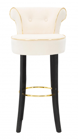 Scaun de bar Luxy, MDF/Lemn/Sintetic, Crem, 96x46x48 cm [7]