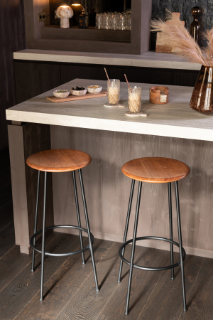 Scaune de bar - Scaun de bar, Neo steel, natur/negru