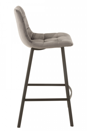 Scaun de bar Olivier, Metal/Textil, Gri, 47x43x95 cm [2]