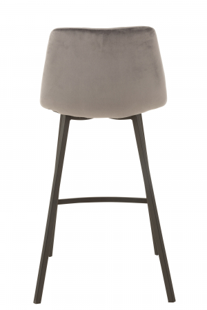 Scaun de bar Olivier, Metal/Textil, Gri, 47x43x95 cm [3]