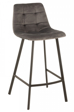 Scaune de bar - Scaun de bar Olivier, Metal/Textil, Gri, 47x43x95 cm