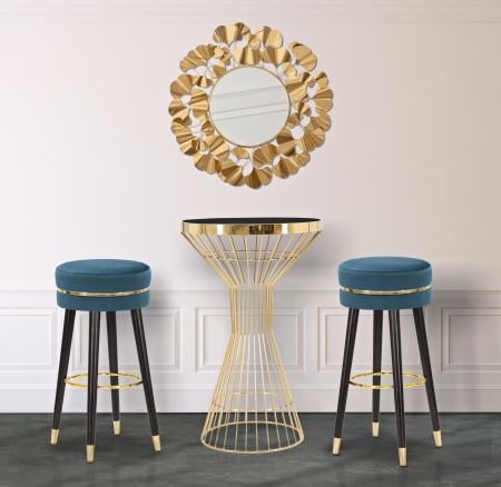 Scaune de bar - Scaun de bar Paris, Lemn/Metal/Poliester, Multicolor, 74x35x35 cm