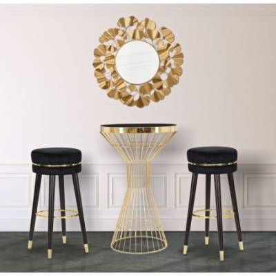 Scaune de bar - Scaun de bar Paris, Lemn/Metal/Poliester, negru, 74x35x35 cm