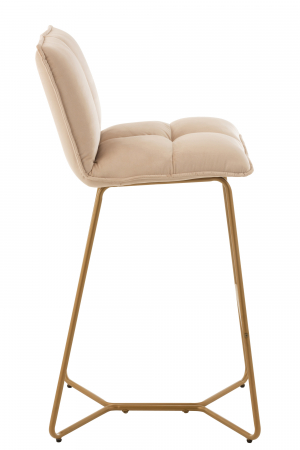 Scaun de bar Pierre, Textil/Metal, Bej/Auriu, [4]