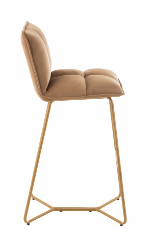 Scaun de bar Pierre, Textil/Metal, Maro, 57.5x48.5x85.5 cm [2]