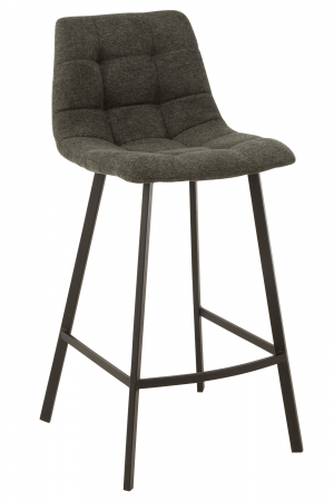 Scaune de bar - Scaun de bar Stephane, Metal/Textil, Gri inchis, 47x43x95 cm