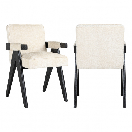 DINING - Scaun de dining, Cooper, Alb chenille