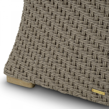 Scaun de exterior, Bryson, țesut artificial ratan, culoarea nisipului (Viola), Dimensiuni: W. 90 | D. 91 | H. 85 | SD. 52 | SW. 66 | SH. 47.5 | AH. 70   [5]