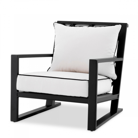 TERASA SI GRADINA - Scaun de exterior Como negru, textil sumbrela