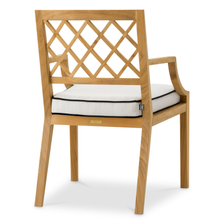Scaun de exterior Paladium din lemn de tec natural, cu perna din panza Sunbrella |W. 60 | D. 64 | H. 89 | SD. 51 | SW. 53 | SH. 50 | AH. 64.5 cm  [2]