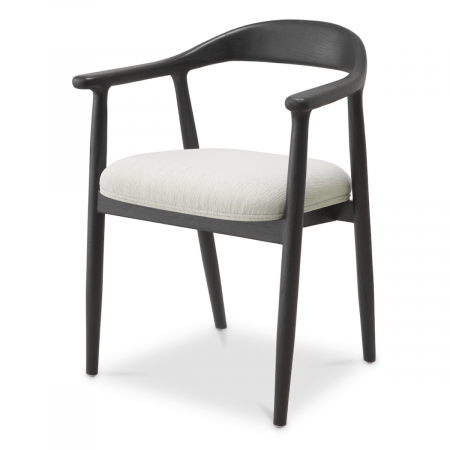 DINING - Scaun dining, Beale clasic cu finisaj negru, crem, Dims: W. 53 | D. 55 | H. 78 | SD. 42 | SH. 50 | AH. 68  (CM)