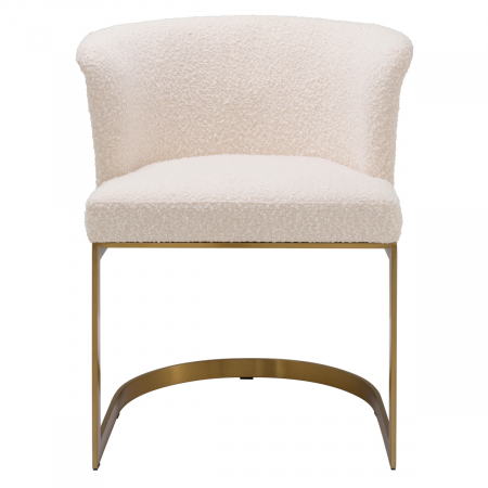 Scaun dining, Bofinger bouclé cream, Dims: W. 60 | D. 61.5 | H. 76 | SD. 46.5 | SH. 51 | AH. 76  (CM) [2]