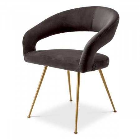 SALE % - Scaun dining, Bravo catifea gri Savona, Dims: W. 58 | D. 56 | H. 77 | SD. 49 | SH. 47.5 | AH. 60  (CM)