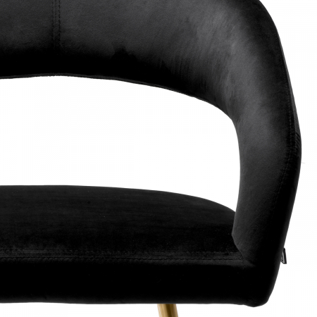 Scaun dining, Bravo Roche catifea neagra [5]