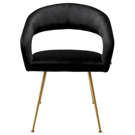 Scaun dining, Bravo Roche catifea neagra [2]