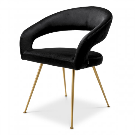 DINING - Scaun dining, Bravo Roche catifea neagra