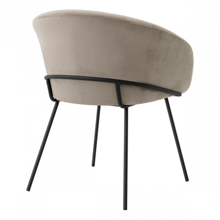 Scaun dining, Campus Savona catifea greige , Dims: W. 62.5 | D. 61 | H. 77.5 | SD. 44.5 | SH. 50 | AH. 67  (CM) [3]