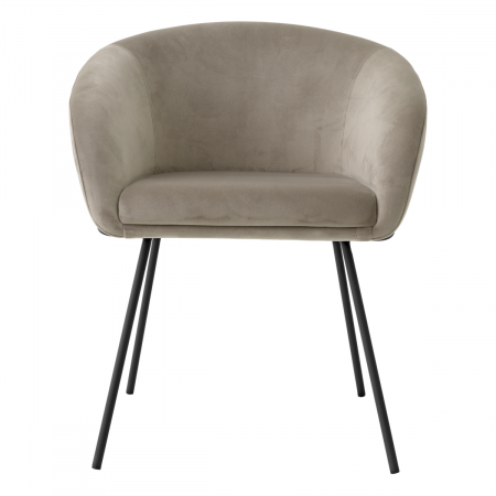 Scaun dining, Campus Savona catifea greige , Dims: W. 62.5 | D. 61 | H. 77.5 | SD. 44.5 | SH. 50 | AH. 67  (CM) [2]