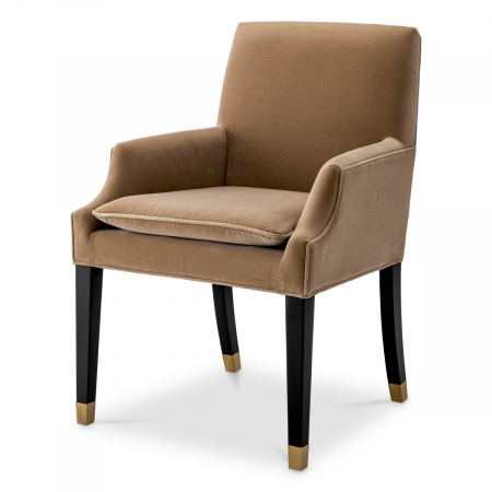 DINING - Scaun dining, Clayton Morris, merino camel, Dims: W. 62 | D. 64 | H. 90 | SD. 46 | SW. 48 | SH. 52.5 | AH. 64  (CM)