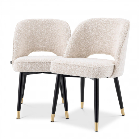 DINING - Scaun dining, Cliff bouclé crem set de 2