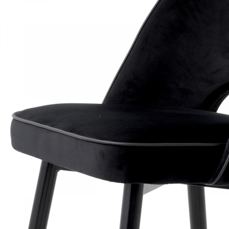 Scaun dining, Cliff Roche din catifea neagra set de 2 [5]