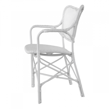 Scaun dining, Colony cu cotiera alb mat [3]