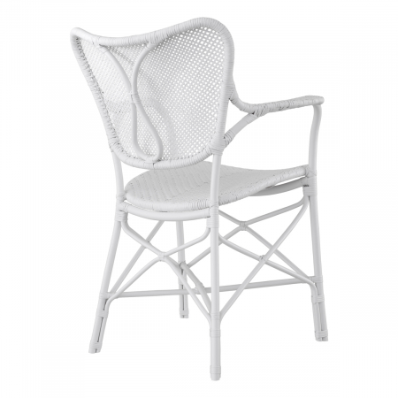 Scaun dining, Colony cu cotiera alb mat [2]
