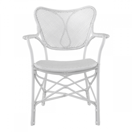 Scaun dining, Colony cu cotiera alb mat [1]