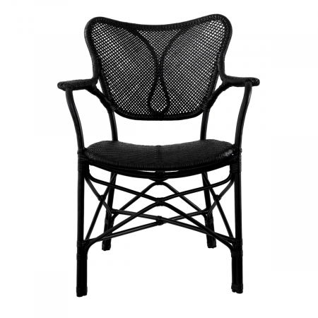 Scaun dining, Colony cu cotiera negru mat [1]