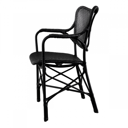 Scaun dining, Colony cu cotiera negru mat [3]