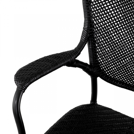 Scaun dining, Colony cu cotiera negru mat [4]